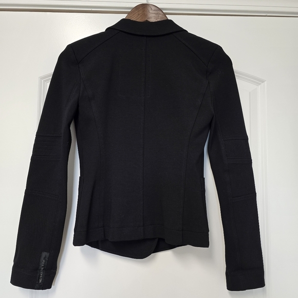 IKKS Women’s Blazer Knit Jacket Double Breasted Size 34 XSmall Black Label - Picture 2 of 11
